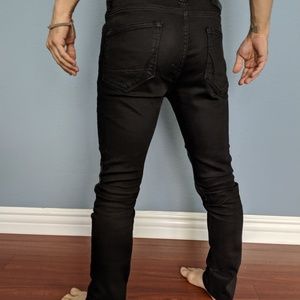 All Saints Razor Jeans w leather knee detail